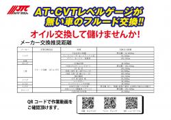 AT・CVTレベルゲージが無い車のフルード交換!!