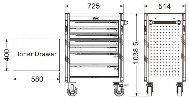 7段工具箱（ステンレス天板)